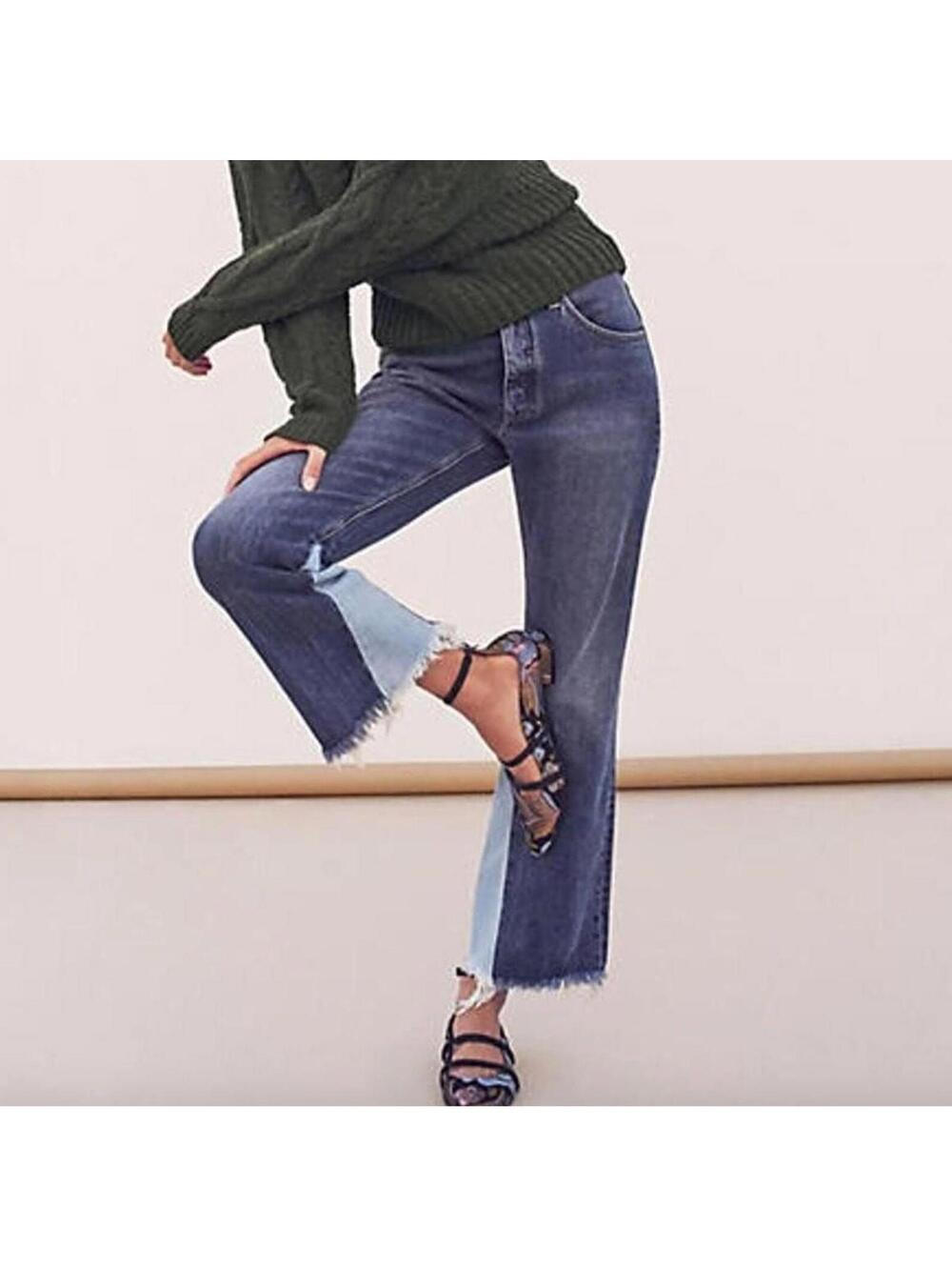 Anthropologie Pilcro High Rise Two Tone Flare Jeans Size 26
